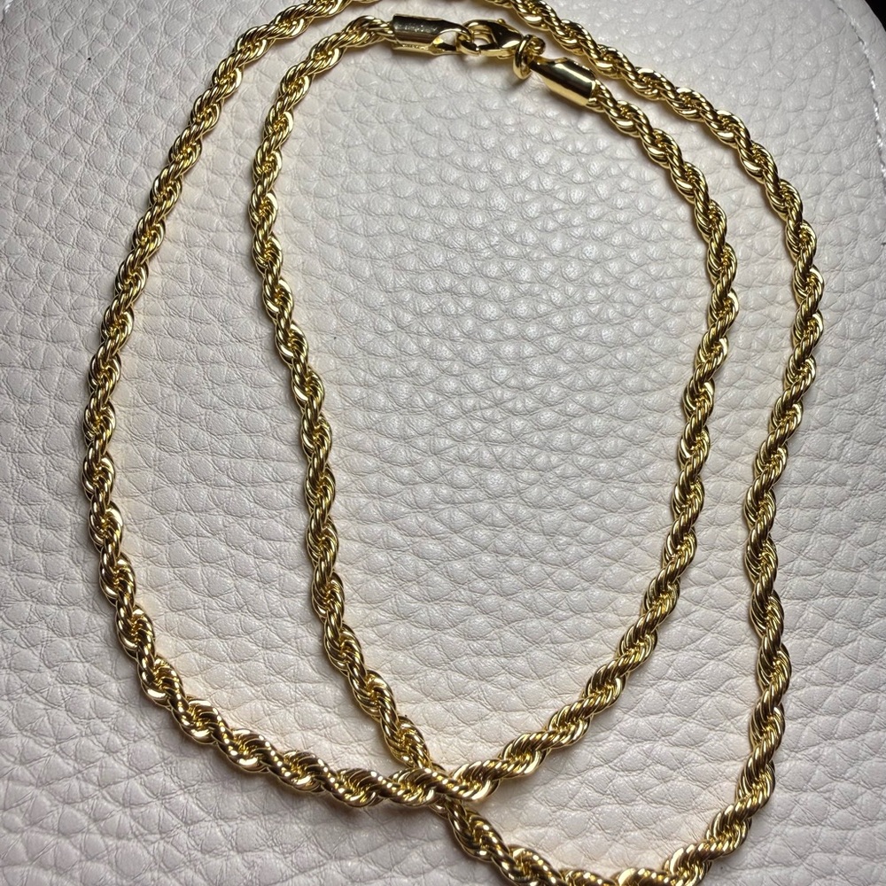 18K Gold-Filled Rope Chain Necklace 16”